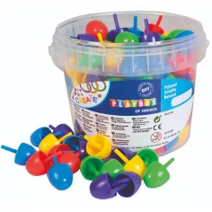 PlayBox: Цветни големи мозайкови точки 125 бр. комплект в кофа 2 см
