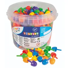 PlayBox: Цветни средно големи мозайки 350 броя комплект в кофа 1,5 см