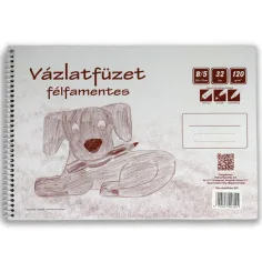 Полуобемен спирален скицник B/5 32 страници, 120g