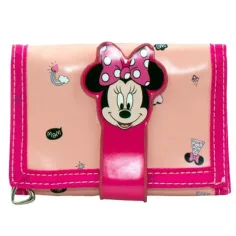 Портмоне с Minnie мишка в прасковено-розов цвят 13x8x26cm