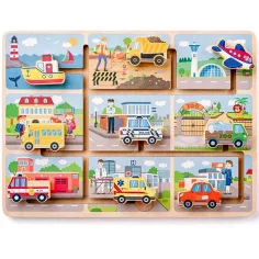 Превозни средства в лабиринта развиваща играчка - Woodyland