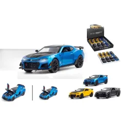 Pull Back Премиум хибриден Camaro играчка кола с отварящи се врати 1/24 в различни варианти 1бр