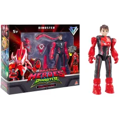 Quantum Heroes: Dinoster Lucio екшън фигура с червен броня 20 см