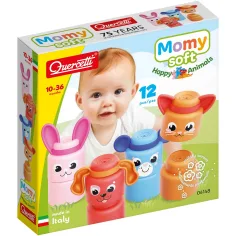 Quercetti: Momy Soft щастливи животни 12 бр. мека строителна блокчета комплект