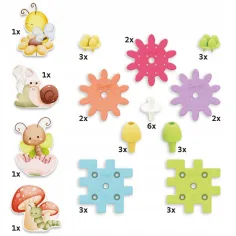 Quercetti: PlayEco+ Garden Gears конструктор със зъбни колела, 34 части изображение 5