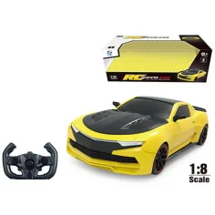 RC Дистанционно управляем XXL Chevrolet Camaro жълто-черен спортен автомобил 1:8 мащаб