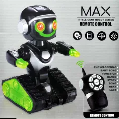 RC Интерактивен дистанционно управляван MacroBot в черно-зелено с светлина и звук 20см изображение 4