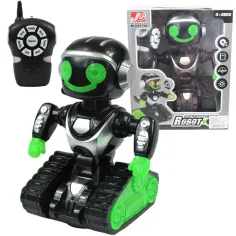 RC Интерактивен дистанционно управляван MacroBot в черно-зелено с светлина и звук 20см