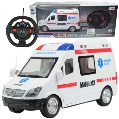 RC Кола за спешна помощ с дистанционно управление с ефекти на светлина 1/48 мащаб 27 MHz 23 см