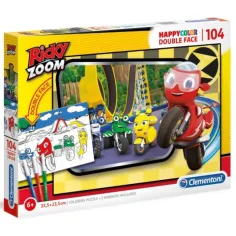Ricky Zoom Двойно 2 в 1 104 части оцветяемо двустранно пъзел - Clementoni
