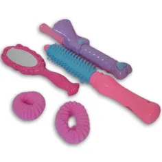 Розов 9-частен комплект за красота с обувки, часовник и аксесоари