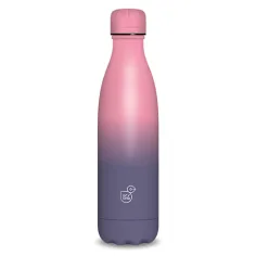 Розово-лилав двустенен метален термос 500ml