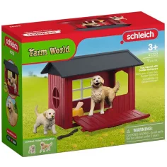 Schleich Farm World – Кучешка къща с кученца Golden Retriever (42722)