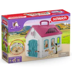 Schleich: Horse Club - Разгъваща се конюшня с коне комплект за игра (42703)