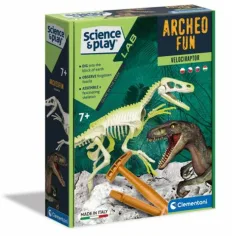 Science&Play: Archeofun Светещ Велосираптор археологически комплект - Clementoni