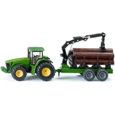 SIKU John Deere трактор за транспортиране на дърва 1/50 изображение 1