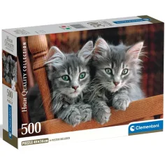 Сиви котенца 500бр. HQC компактен пъзел - Clementoni