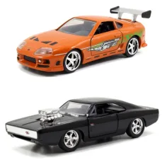 Бързи и яростни: Двоен пакет Dodge Charger R/T и Toyota Supra метални превозни средства 1/32 - Simba Toys изображение 2