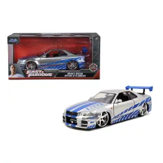 Смъртоносен мач: Brian's 2002 Nissan Skyline GT-R (BNR34) автомобилен модел 1/24 - Simba Toys