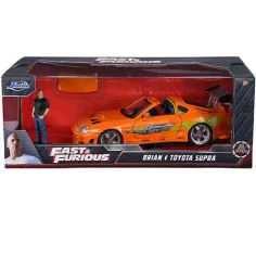 Смъртоносен забавление: Фигура на Брайън и модел на автомобил Toyota Supra 1/24 - Simba Toys