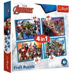 Смели Отмъстители 4 в 1 35-48-54-70бр. пъзел - Trefl