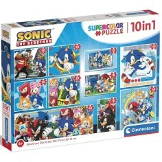 Sonic катеричката 10 в 1 суперцветен пъзел - Clementoni