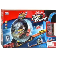 Speed Track 20бр. състезателна писта с контур и автомобил с обратно движение 1/64