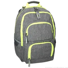 Spirit: E-Bag сив и неоново заоблен училищен ранец, раница 46x34x22cm