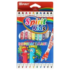 Spirit: Тънък-дебел цветен двукраки флумастер комплект от 10 броя