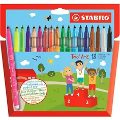 Stabilo: Trio A-Z цветни флумастери комплект 18бр.