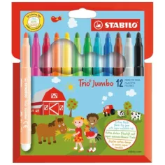 Stabilo: Trio Jumbo 12бр. комплект цветни флумастери