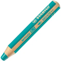 Stabilo Woody 3in1 цветен молив в тюркоазен цвят