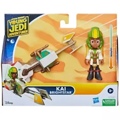 Star Wars: Приключения на младите джедаи - Комплект фигурки на Кай Брайтстар с каляска 7,5 см - Hasbro