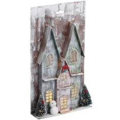 Stop & Look: Коледна хартиена къща с осветление 17x5x30cm