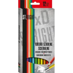 St.Right Шестоъгълни цветни моливи с гума 12бр. комплект изображение 1