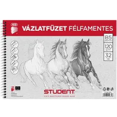 Студентски спирален полутвърд скицник B/5