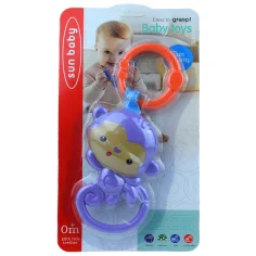 Sun Baby: Весела лилава маймуна бебешка дрънкалка без BPA изображение 4