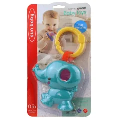 Sun Baby: Весел син слон BPA свободен бебешки дрънкалка изображение 4