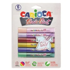 Текстилен бояджийски комплект с 6 цвята - Carioca