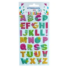 The Littlies: Комплект 3D пухкави стикери с букви 10x22см на лист