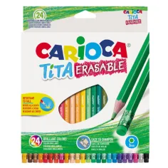 Tita цветни моливи 24бр. комплект с гумичка - Carioca