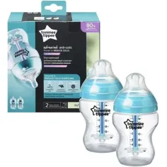 Tommee Tippee: Advanced ANTI-COLIC тюркоазен биберон 2бр. комплект 260 мл (0 м+)