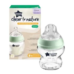 Tommee Tippee: Closer To Nature прозрачно стъклено шише 150ml (0 м+)