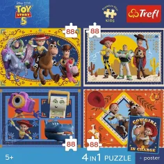 Toy Story 5 - 4 x 88 бр. Премиум Плюс детски пъзел - Trefl изображение 2