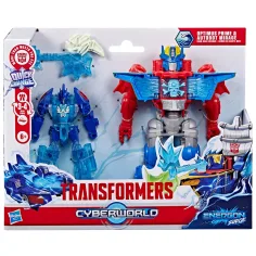 Transformers Cyberworld: Героите от открито море Енергонова вълна Оптимус Прайм и Мираж, робот-фигурки - Hasbro
