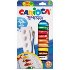 Тубусен комплект темпери 12x10ml - Carioca