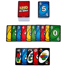 UNO No Mercy: Няма милост картова игра - Mattel изображение 3