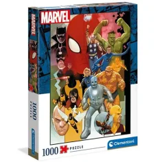 Висококачествена колекция: Marvel супергерои от 80-те години 1000 части премиум HQC пъзел 69x50см - Clementoni