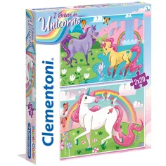 Вярвам в еднорозите Supercolor 2 в 1 пъзел 2x20бр - Clementoni