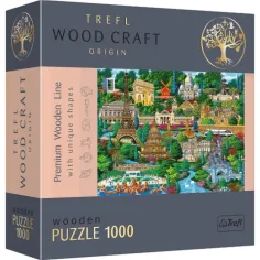 Wood Craft Известни места: Франция 1000 части премиум дървен пъзел - Trefl